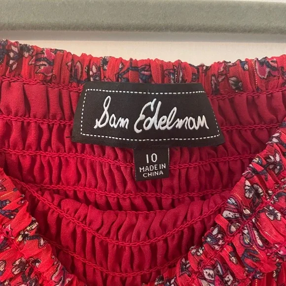 Sam Edelman Red Floral Dress Size 10 - Picture 5 of 5